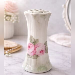 Vintage German Porcelain Hat Pin Holder Roses Floral Cottagecore Shabby Chic